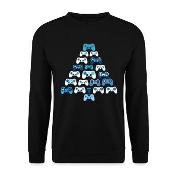 Gamer Weihnachten Gaming Zocken Zocker - Unisex Pullover - Schwarz - Vorne - Alina (178cm) & Michal (187cm)