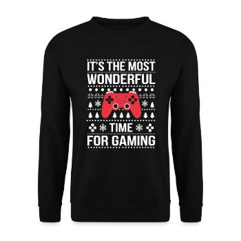 Gamer Weihnachten Gaming Zocken Zocker - Unisex Pullover - Schwarz - Vorne - Alina (178cm) & Michal (187cm)