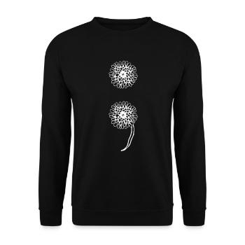 Psychische Gesundheit Depression Semikolon - Unisex Pullover - Schwarz - Vorne - Alina (178cm) & Michal (187cm)