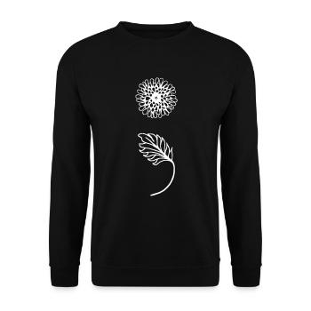 Mental Health Depression Semicolon - Unisex Sweatshirt - black - Front - Alina (178cm) & Michal (187cm)