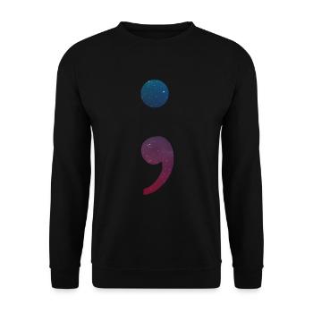 Mental Health Depression Semicolon - Unisex Sweatshirt - black - Front - Alina (178cm) & Michal (187cm)