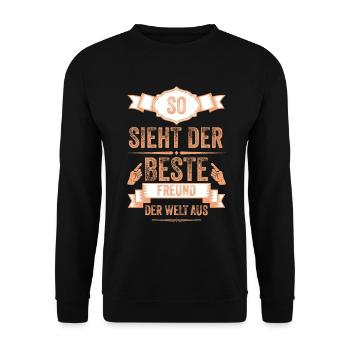 Bester Freund Geschenk – Lustig & Cool - Unisex Pullover - Schwarz - Vorne - Alina (178cm) & Michal (187cm)