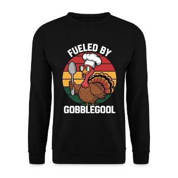 Turkey Day Thanksgiving Day Gobblegool - Unisex Sweatshirt - black - Front - Alina (178cm) & Michal (187cm)