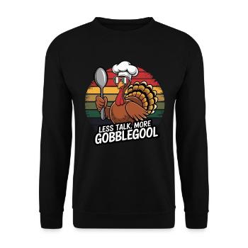 Turkey Day Thanksgiving Day Gobblegool - Unisex Sweatshirt - black - Front - Alina (178cm) & Michal (187cm)