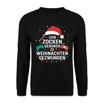 Gamer Gaming Gamer Gaming Christmas - Unisex Sweatshirt - black - Front - Alina (178cm) & Michal (187cm)