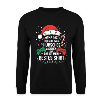 Gamer Gaming Gamer Gaming Christmas - Unisex Sweatshirt - black - Front - Alina (178cm) & Michal (187cm)