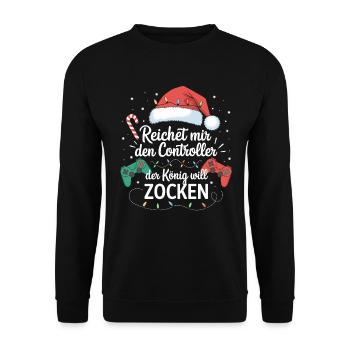 Gamer Gaming Gamer Gaming Christmas - Unisex Sweatshirt - black - Front - Alina (178cm) & Michal (187cm)