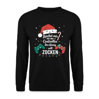 Gamer Gaming Gamer Gaming Christmas - Unisex Sweatshirt - black - Front - Alina (178cm) & Michal (187cm)