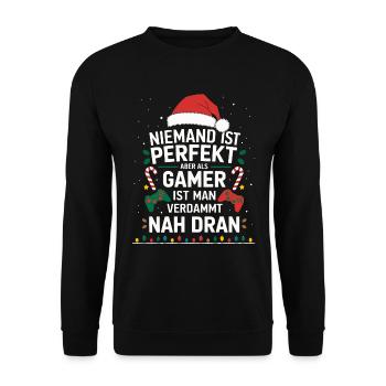 Gamer Gaming Gamer Gaming Christmas - Unisex Sweatshirt - black - Front - Alina (178cm) & Michal (187cm)