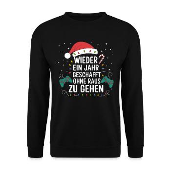 Gamer Gaming Gamer Gaming Christmas - Unisex Sweatshirt - black - Front - Alina (178cm) & Michal (187cm)