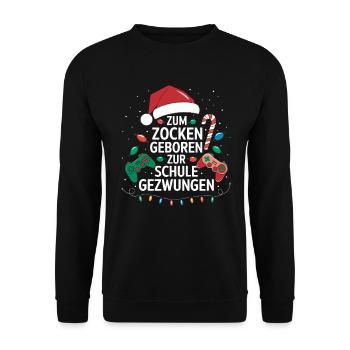 Gamer Gaming Gamer Gaming Christmas - Unisex Sweatshirt - black - Front - Alina (178cm) & Michal (187cm)