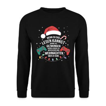 Gamer Gaming Gamer Gaming Christmas - Unisex Sweatshirt - black - Front - Alina (178cm) & Michal (187cm)