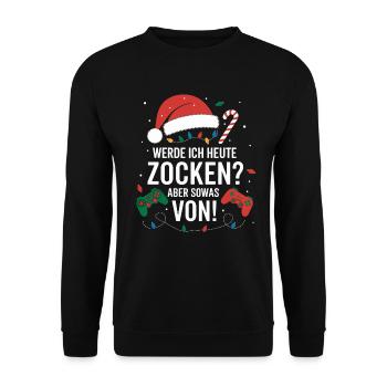 Gamer Gaming Gamer Gaming Christmas - Unisex Sweatshirt - black - Front - Alina (178cm) & Michal (187cm)