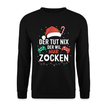 Gamer Gaming Gamer Gaming Christmas - Unisex Sweatshirt - black - Front - Alina (178cm) & Michal (187cm)