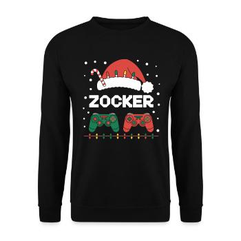 Gamer Gaming Gamer Gaming Christmas - Unisex Sweatshirt - black - Front - Alina (178cm) & Michal (187cm)
