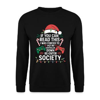 Gamer Gaming Gamer Gaming Christmas - Unisex Sweatshirt - black - Front - Alina (178cm) & Michal (187cm)