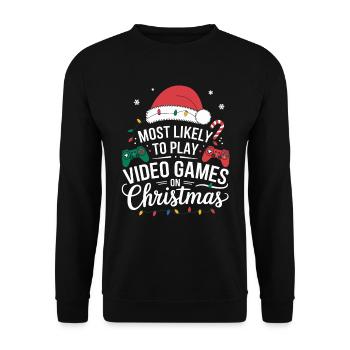 Gamer Gaming Gamer Gaming Christmas - Unisex Sweatshirt - black - Front - Alina (178cm) & Michal (187cm)
