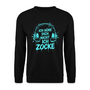 Gamer Gaming Gamer Gaming Christmas - Unisex Sweatshirt - black - Front - Alina (178cm) & Michal (187cm)