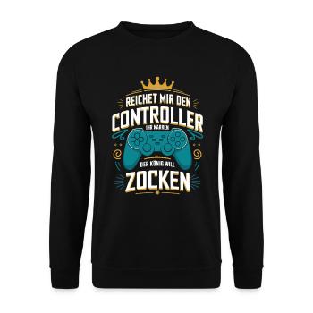 Gamer Gaming Gamer Gaming Christmas - Unisex Sweatshirt - black - Front - Alina (178cm) & Michal (187cm)