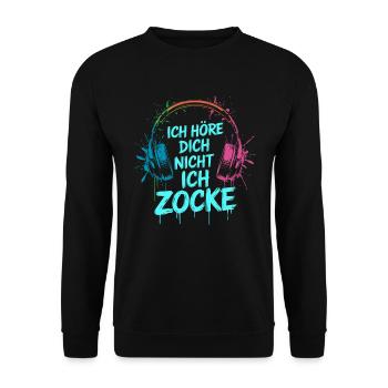 Gamer Gaming Gamer Gaming Christmas - Unisex Sweatshirt - black - Front - Alina (178cm) & Michal (187cm)