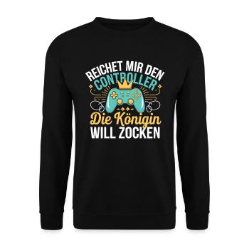 Gamer Gaming Gamer Gaming Christmas - Unisex Sweatshirt - black - Front - Alina (178cm) & Michal (187cm)