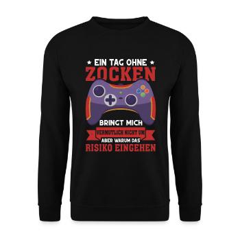 Gamer Gaming Gamer Gaming Christmas - Unisex Sweatshirt - black - Front - Alina (178cm) & Michal (187cm)