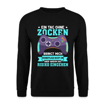 Gamer Gaming Gamer Gaming Christmas - Unisex Sweatshirt - black - Front - Alina (178cm) & Michal (187cm)