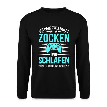 Gamer Gaming Gamer Gaming Christmas - Unisex Sweatshirt - black - Front - Alina (178cm) & Michal (187cm)