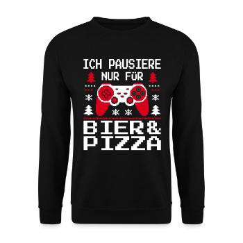 Gamer Gaming Gamer Gaming Christmas - Unisex Sweatshirt - black - Front - Alina (178cm) & Michal (187cm)