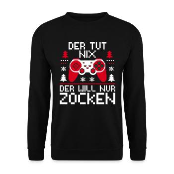 Gamer Gaming Gamer Gaming Christmas - Unisex Sweatshirt - black - Front - Alina (178cm) & Michal (187cm)
