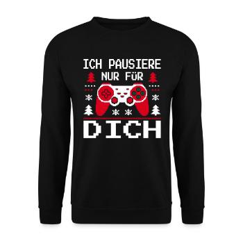Gamer Gaming Gamer Gaming Christmas - Unisex Sweatshirt - black - Front - Alina (178cm) & Michal (187cm)