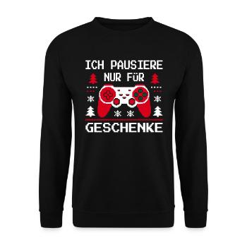 Gamer Gaming Gamer Gaming Christmas - Unisex Sweatshirt - black - Front - Alina (178cm) & Michal (187cm)