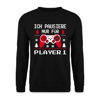 Gamer Gaming Gamer Gaming Christmas - Unisex Sweatshirt - black - Front - Alina (178cm) & Michal (187cm)