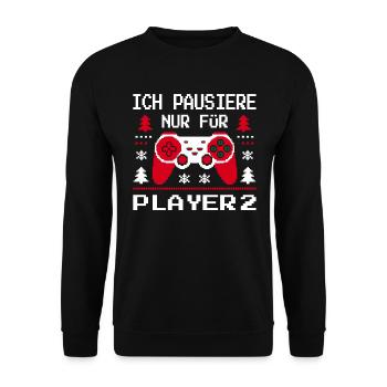 Gamer Gaming Gamer Gaming Christmas - Unisex Sweatshirt - black - Front - Alina (178cm) & Michal (187cm)
