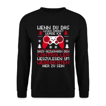 Gamer Gaming Gamer Gaming Christmas - Unisex Sweatshirt - black - Front - Alina (178cm) & Michal (187cm)