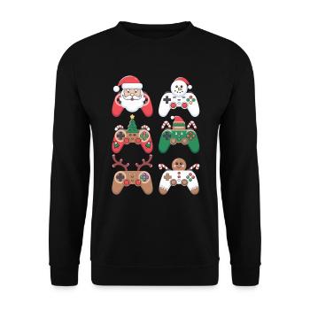 Gamer Gaming Gamer Gaming Christmas - Unisex Sweatshirt - black - Front - Alina (178cm) & Michal (187cm)