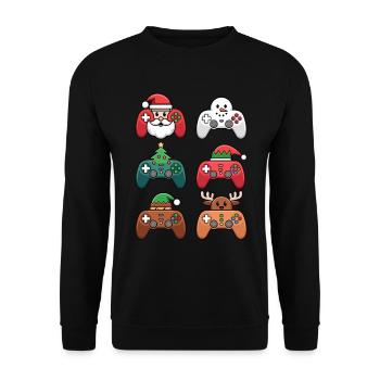 Gamer Gaming Gamer Gaming Christmas - Unisex Sweatshirt - black - Front - Alina (178cm) & Michal (187cm)