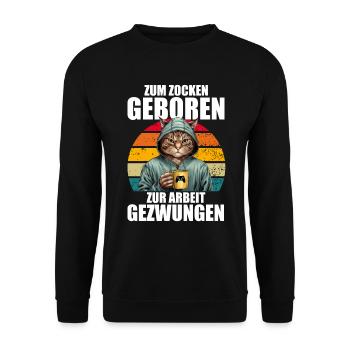 Nés pour jouer, forcés de travailler, gamers - Sweat-shirt Unisexe - noir - Devant - Alina (178cm) & Michal (187cm)