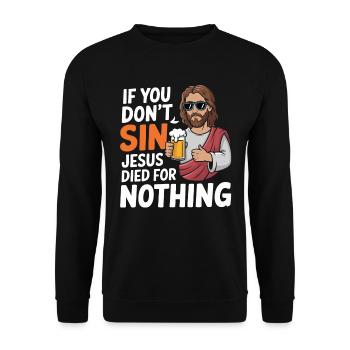 Christ Reformed Christian God Theology - Unisex Sweatshirt - black - Front - Alina (178cm) & Michal (187cm)