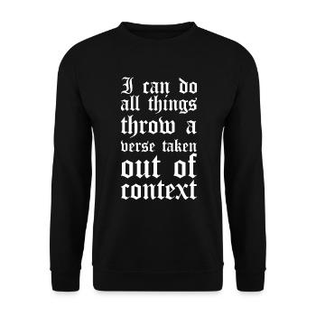 Christ Reformed Christian God Theology - Unisex Sweatshirt - black - Front - Alina (178cm) & Michal (187cm)