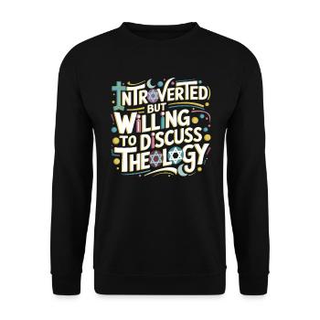 Christ Reformed Christian God Theology - Unisex Sweatshirt - black - Front - Alina (178cm) & Michal (187cm)