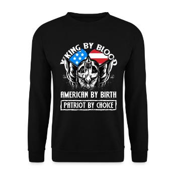 Wikinger von Blut Amerikaner von Geburt Patriot von - Unisex Pullover - Schwarz - Vorne - Alina (178cm) & Michal (187cm)
