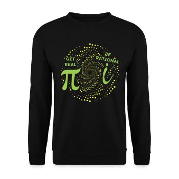 Realistisch werden vs. rational sein - Unisex Pullover - Schwarz - Vorne - Alina (178cm) & Michal (187cm)