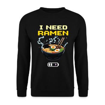 J’ai besoin de Ramen - Sweat-shirt Unisexe - noir - Devant - Alina (178cm) & Michal (187cm)