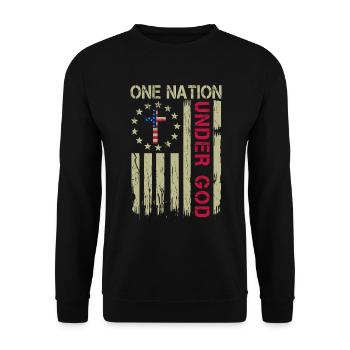 One Nation Under God - Unisex Sweatshirt - black - Front - Alina (178cm) & Michal (187cm)