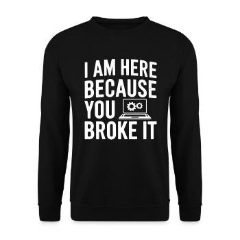 Administrator Support Nerd Computer Tech - Unisex Pullover - Schwarz - Vorne - Alina (178cm) & Michal (187cm)