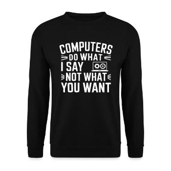 Administrator Support Nerd Computer Tech - Unisex Pullover - Schwarz - Vorne - Alina (178cm) & Michal (187cm)