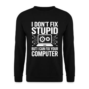 Administrator Support Nerd Computer Tech - Unisex Pullover - Schwarz - Vorne - Alina (178cm) & Michal (187cm)
