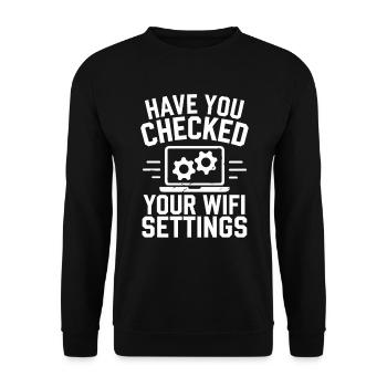 Administrator Support Nerd Computer Tech - Unisex Pullover - Schwarz - Vorne - Alina (178cm) & Michal (187cm)