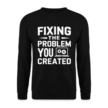 Administrator Support Nerd Computer Tech - Unisex Pullover - Schwarz - Vorne - Alina (178cm) & Michal (187cm)